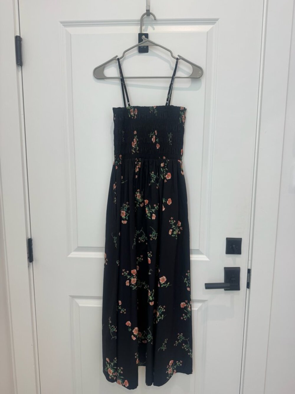 LOFT Floral Poplin Smocked Strappy Maxi Dress - Picture 2 of 5